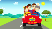 The Cartoon Wiggles in the Big Red Car