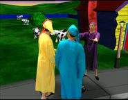 "I eat grass and I moo all day. I'm a cow."