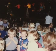 Red, yellow, bright purple, light blue