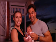 Paul Paddick, Charmaine Martin and their new baby