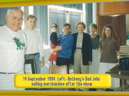 John selling merchandise after the show