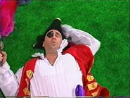 Captain Feathersword falling down