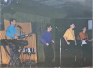 light blue, dark grape, yellow, red