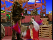 Captain Feathersword falling down