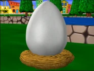 The duck's giant egg, shaking and hatching