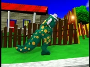 Dorothy following the music bug in Wiggle World (notice that Dorothy's costume changed to the 2nd version of the 4th costume)