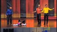 Captain Feathersword and Ringo falling down in The Wiggles Australia Day Concert Special