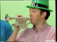 Dominic playing his trumpet