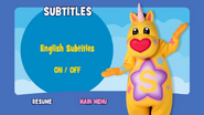 Subtitles menu (Background music: Once Upon a Time There Was a Baby Dinosaur)