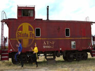 Lachy, Emma and Santa Fe Caboose