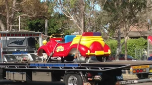 The original wheels removed