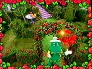 Dorothy throwing her roses