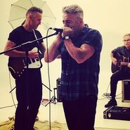 Anthony, Paul, and Peter Mackie rehearsing for the 2014 reunion concerts.