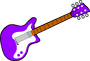 Cartoon purple guitar