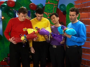 The Wiggles sad after getting bones for Wags
