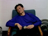 Jeff sleeping in backstage