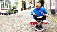 Anthony playing the drums