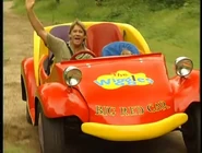Steve Irwin and his daughter Bindi driving the Big Red Car.