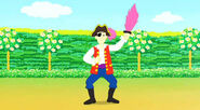 Cartoon version of Captain Feathersword in Dorothy's Garden