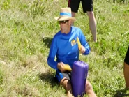 Anthony playing beanbag drum