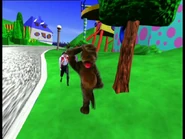 Captain Feathersword and Wags racing back