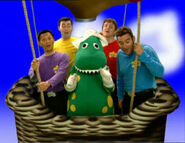 The Wiggles and Dorothy in hot-air balloon