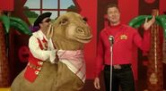 Simon introducing Zamel the Camel and Captain Feathersword