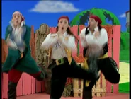 Pirates Rudolf, Charlie and James dancing