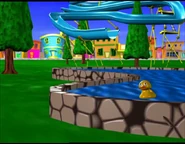 Swimming towards the duck's big nest