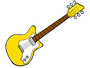 Cartoon yellow guitar