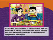 Jeff and Anthony in electronic storybook: "Anthony Ate the Party Food"