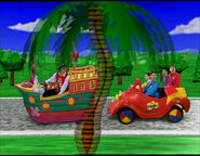 The Wiggles and Captain Feathersword passing 10 Wiggle-trees