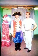 Anthony as Captain Feathersword in the dressing room