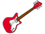 Cartoon red guitar