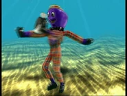 Henry holding Wags' bone