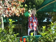 Simon watering the plants