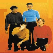 Dark purple, goldenrod, silver blue, crimson