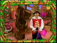 Captain Feathersword and Wags practice begging