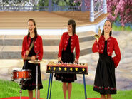 Lyn, Clare and Caterina playing music