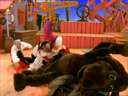 Captain Feathersword falling down