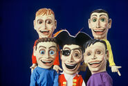 The Wiggle Puppets and Puppet Captain in a promo picture