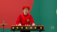 Little Simon playing the Red Starry Keyboard