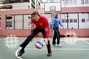 Anthony and Murray playing basketball