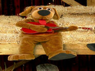 Wags playing red Maton acoustic guitar in "Pop Go The Wiggles"