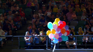 The audience and the balloons