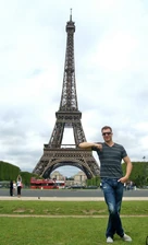 Simon at the Eiffel Tower