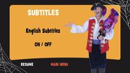Subtitles menu (Background music: Three Little Pumpkins)