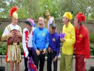 Gino wearing Roman outfit