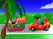 The Wiggles and Captain Feathersword passing 1 Wiggle-tree