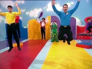 The Wiggles, Captain, and Dorothy jumping